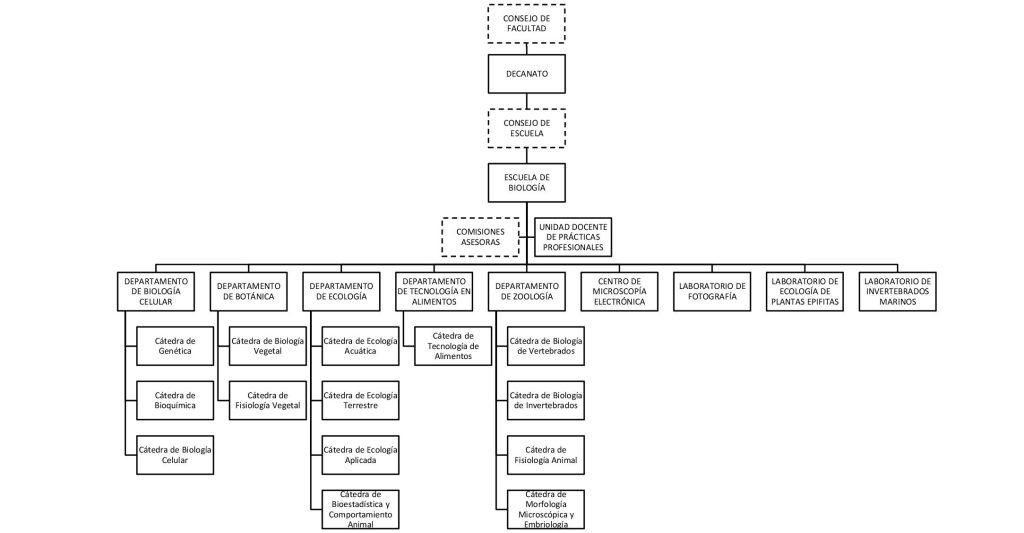 Organigrama de la Escuela de Biología de la facultad de Ciencias